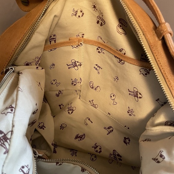 BOYY Brown Camel Tan Top Handle Soft Leather Large Tote Bag Purse Handbag - Picture 13 of 16